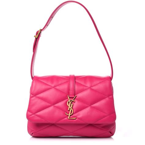 ysl lipstick fuchsia bag|Saint Laurent Lambskin Quilted Le 57 Diamond Shoulder Bag .